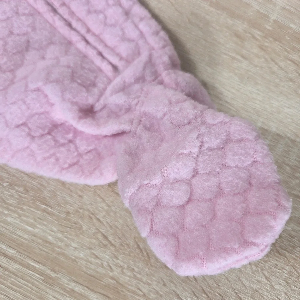 Vintage Carter's Pink Plush Footed Sleeper Baby 0–6M Zip Pajamas